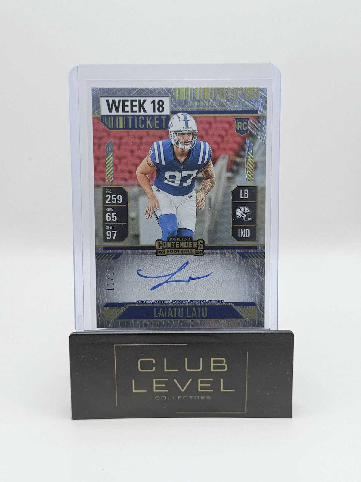 2024 Panini Contenders Laiatu Latu Week 18 Ticket Auto /18 #129