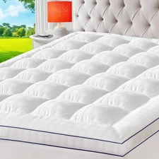 ELEMUSE Twin Cooling Mattress Topper 1300GSM Plush Cotton Pillow Top Deep #R033