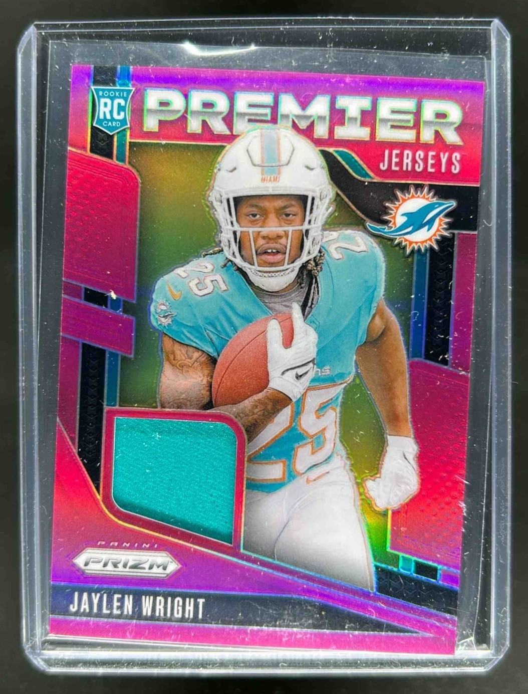 2024 Prizm Jaylen Wright Premier Jerseys RC Pink #PJ-JWT Dolphins