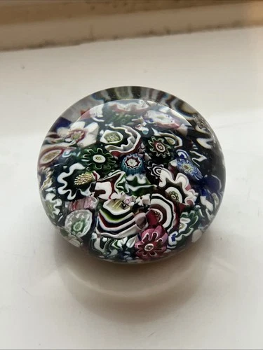 C19th Antique Clichy? Paperweight Scramble Design 2” Diameter 