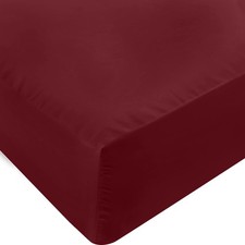 Queen Size Burgundy Fitted Sheet Soft Microfiber 15 Inch Deep Pocket