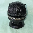 Vintage Fenton Black Milkglass Decision Maker Owl