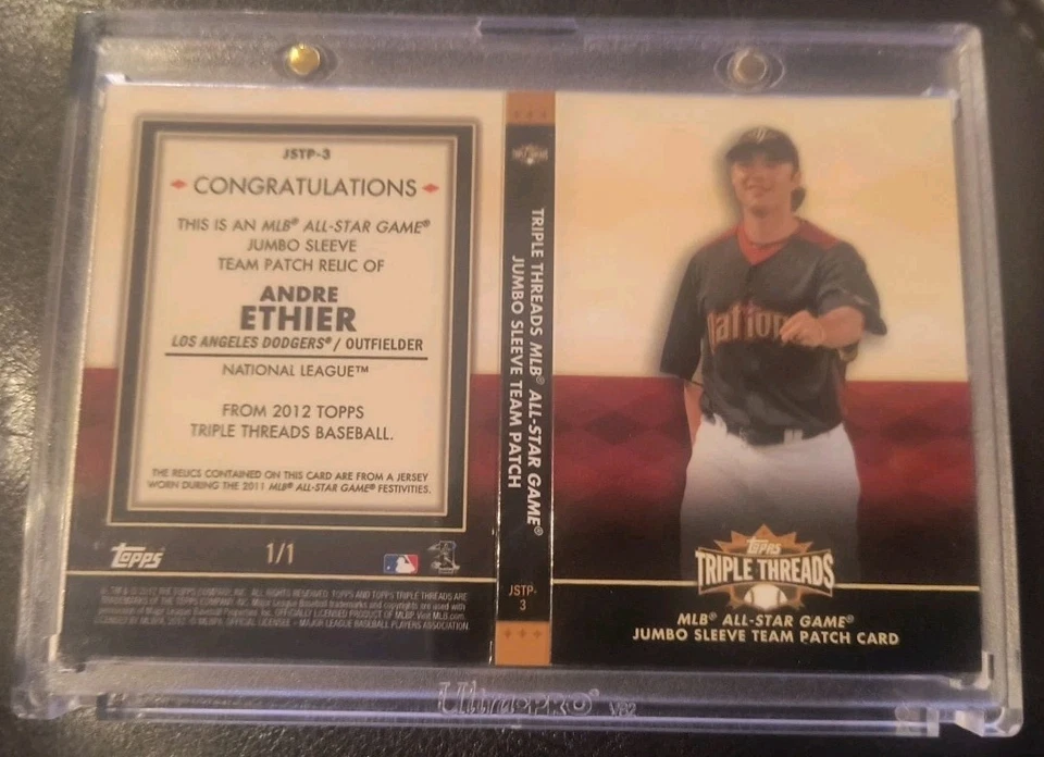 Parche Jumbo Triple Threads Andre Ethier All-Star 2012 1/1 Los Angeles Dodgers Foto 2 de 3