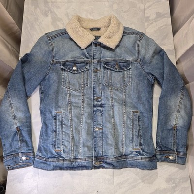 Hollister California Epic Flex Sherpa-Lined Jean Denim Jacket Men's Size Medium
