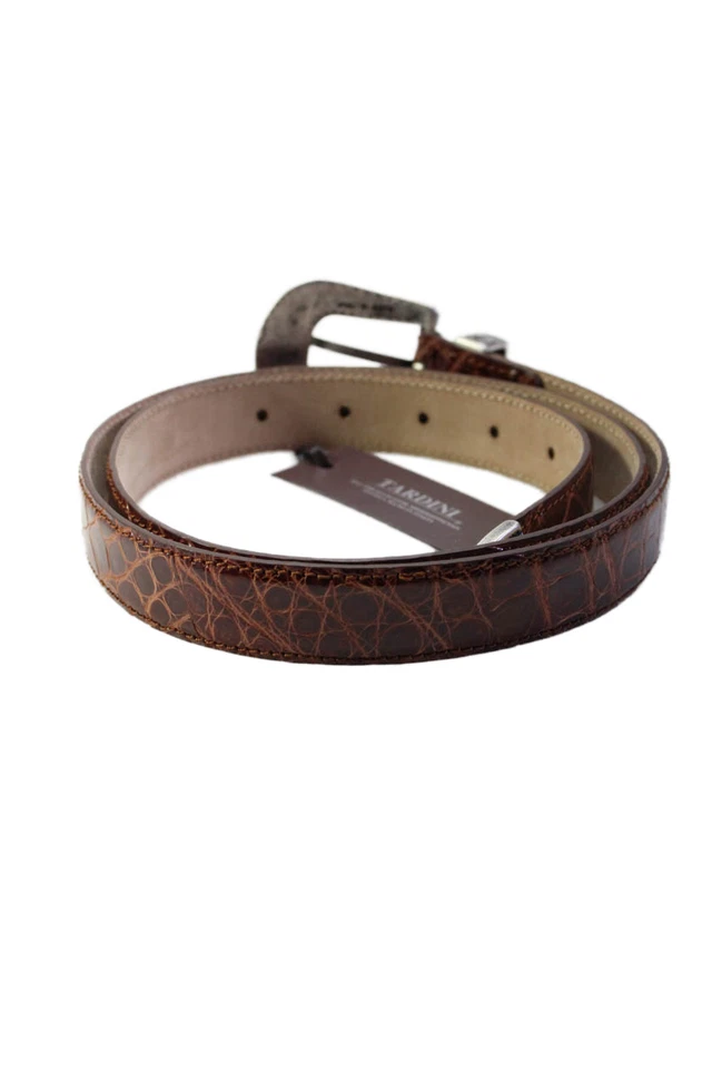 Cinturón con hebilla Tardini para hombre deportivo óxido genuino cocodrilo americano 1" talla 38 Foto 3 de 4