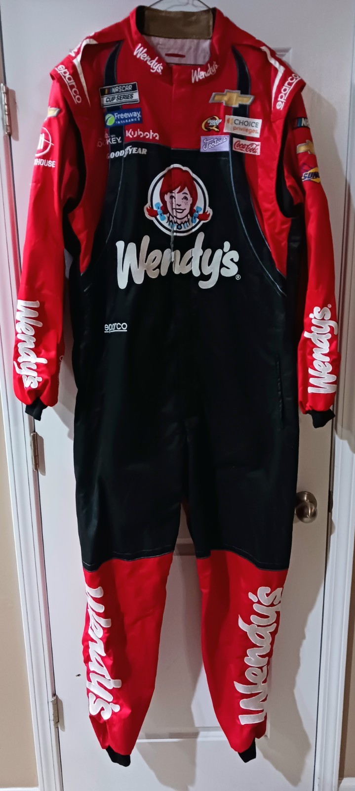 Trackhouse Racing Race Used Wendy's Chevy Pit Crew Firesuit NASCAR Daniel Suarez