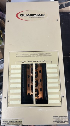 Guardian by Generac Automatic Transfer Switch Load Center 100A Model #0F9085