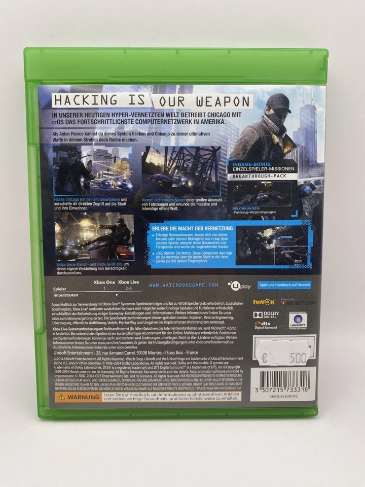 Watch Dogs - Special Edition für XBOX ONE | 100% UNCUT - Bild 2 von 3