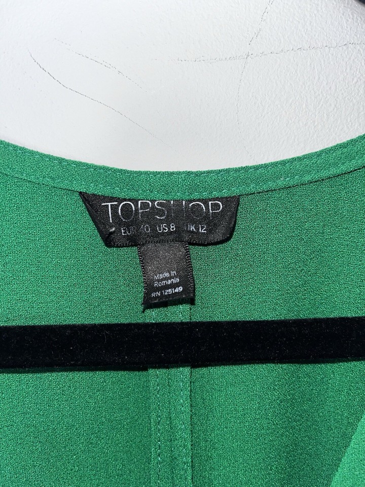 Green V Neck Tie Front Dress Size 12 Wrap Dress eBay