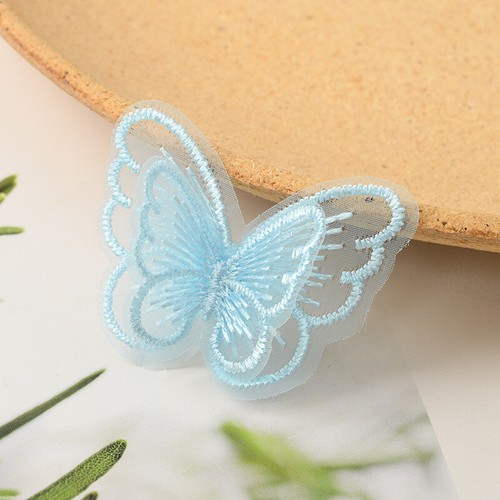 100pz 3D Ricamo Farfalla Tessuto Pizzo Organza Accessorio Decorazione Cucire - Foto 8 di 11