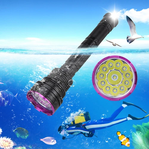 30000LM Luce Subacquea 200m Torcia LED Subacquea Lampada Subacquea IP686- - Foto 3 di 10