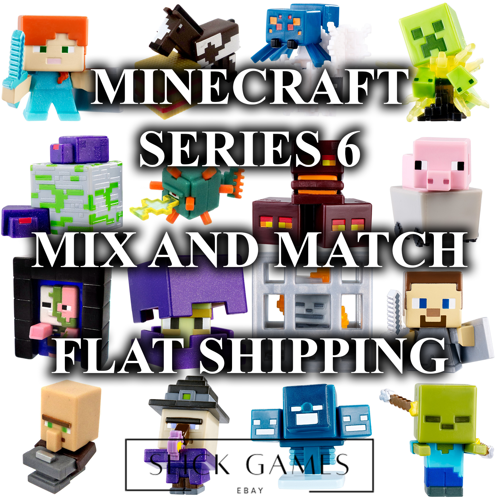 Minecraft Mini-Figures End Stone Series 6 1 Endermites on Moss