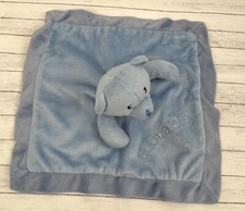 MINI BEAN Blue Teddy Bear Lovey Security Blanket Adorable Plush Satin