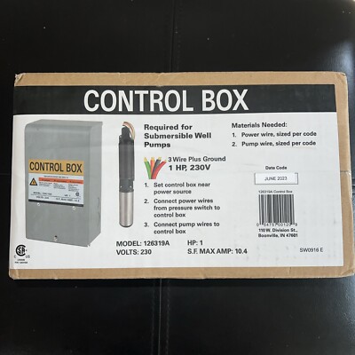 Star Water Sys Pump Motor Control Box 3 Wire Submersible Well 1 HP 230V New