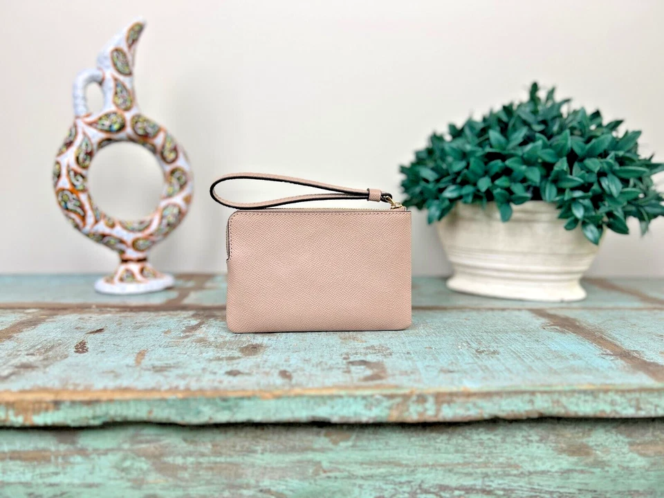 Cartera Muñequera Coach Corner Cremallera Dorada/Topo 50832 - NUEVA Foto 3 de 4