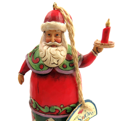 Ornamento Babbo Natale Enesco Jim Shore Heartwood Creek con portacandele - Foto 2 di 5