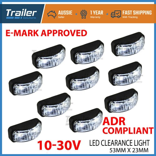 10 LED CLEARANCE LIGHTS SIDE MARKER LAMP WHITE TRAILER TRUCK CARAVAN eBay