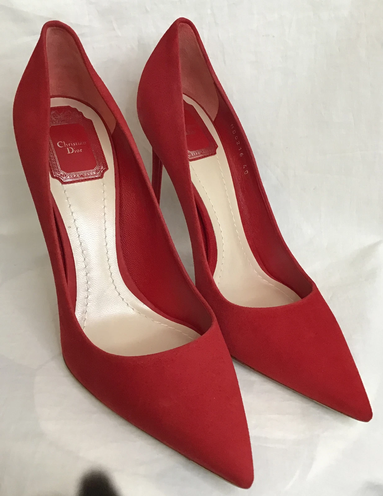 Chaussures Christian Dior bout pointu bout pointu en daim rouge neuves sans boîte taille 40/9