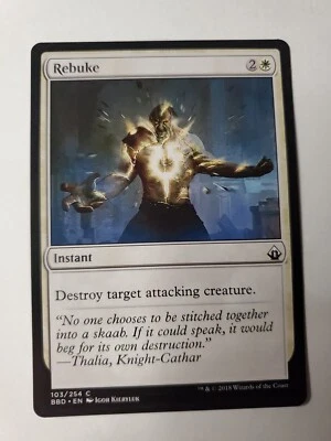 MTG Magic The Gathering Card Rebuke Instant White Battlebond 2018 - Image 1 of 2