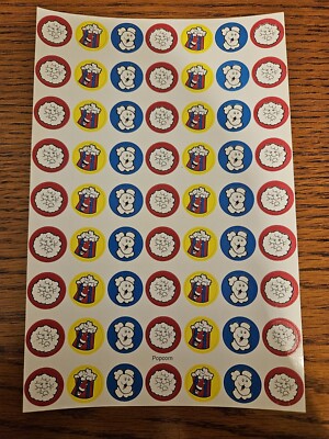 Vintage CTP Scratch n Sniff  Popcorn Stickers Full Sheet