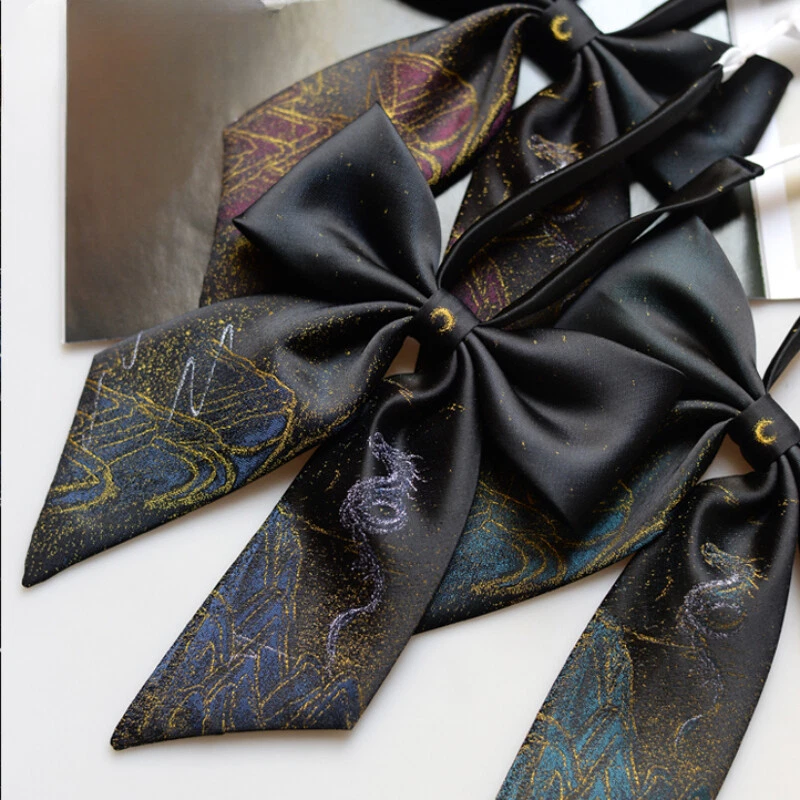 Accesorio de corbata de cuello con moño preatado bordado Lolita gótico punk retro Foto 4 de 4