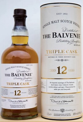 Balvenie , 12 Years, 1 Liter, Duty Free, Highland Single Malt, 40% mit Box