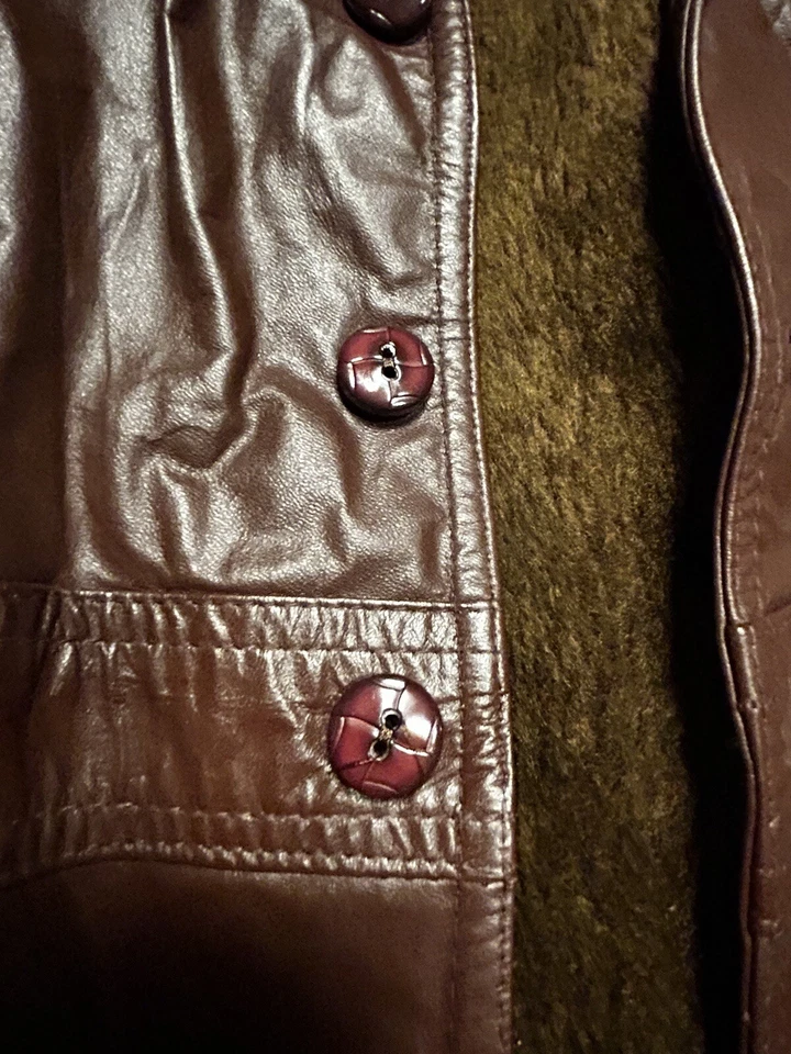 Vintage 70’s Sears The Leather Shop Burgundy Leather Moto Jacket NEVER WORN 42 R - Image 4 of 4