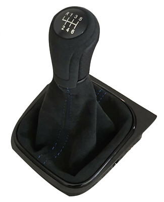 FÜR VW GOLF 5 6 EOS SCIROCCO SACK  ALCANTARA   LEDER SCHALTKNAUF 6 GANG BLKN