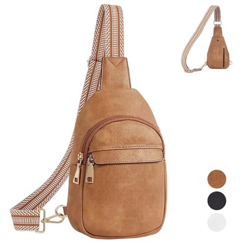 Crossbody Bags for Women Men, Small Sling Purses Bag for Women Trendy, Brown-image
