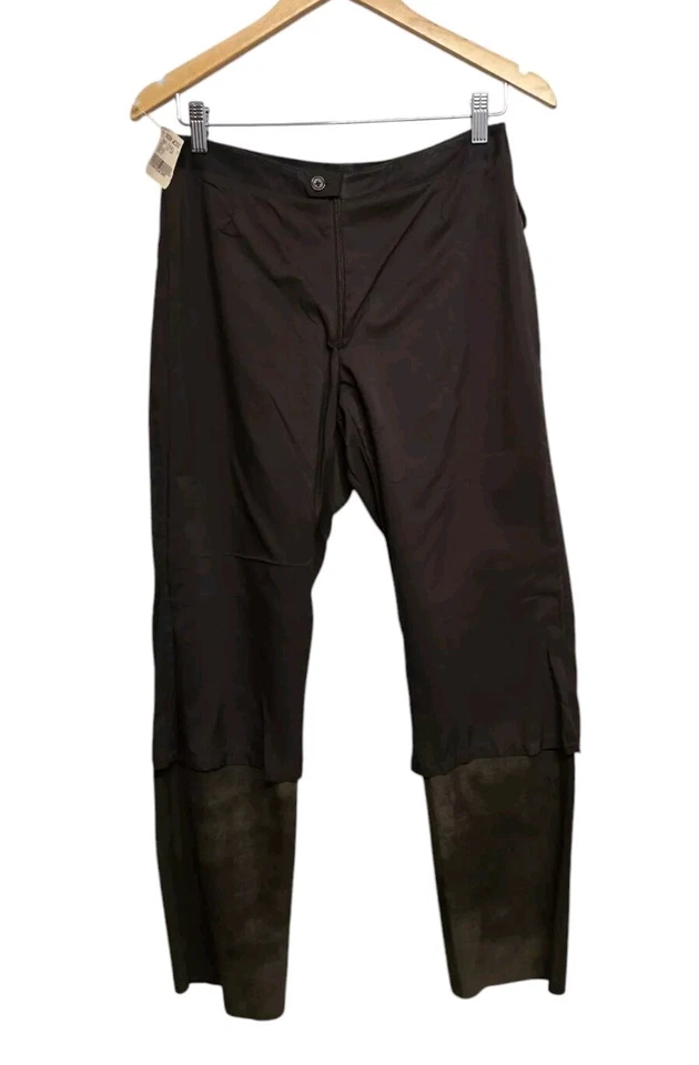 Yansi Fugel Womens 6 Deep Chocolate Brown Leather Pants Trousers Classic Lined - Image 3 of 4