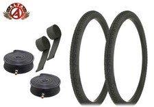 ALTA BICYCLE WIRE BEAD TIRES 26 x 1.75 BLACK KNOBBY BLOCK GRIP ROUGH 6pc SET.