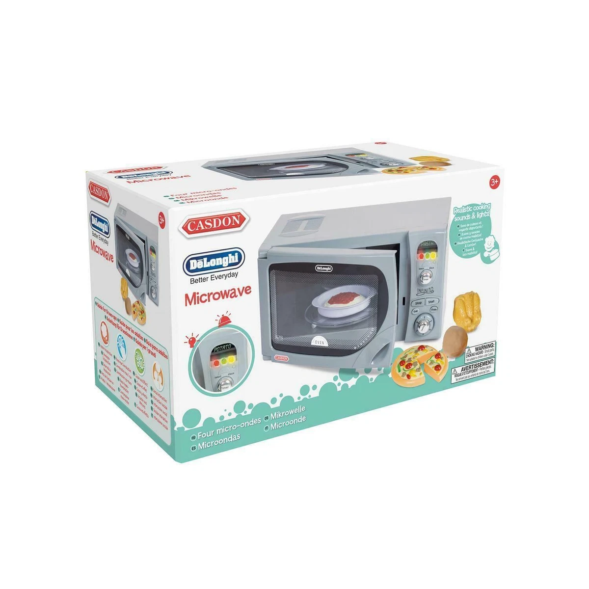 Casdon DeLonghi Microwave Pretend Kitchen Role Play Interactive