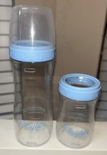 2 Vintage Playtex Drop In Nurser Bottles 8 oz 4 oz Lot Blue Plastic