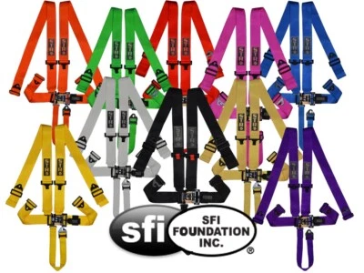 5-Point Nascar Race Harness SFI Rated Racing Belt Latch Buckle STR All Colours