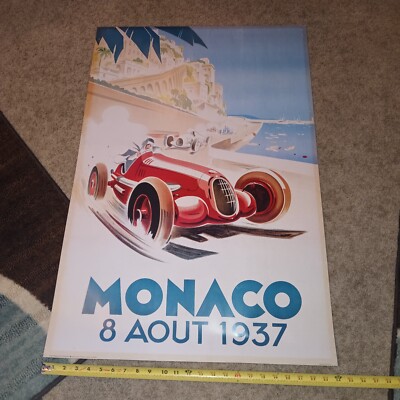 1937 Monaco Grand Prix Poster, 1999 Portal Publications, 36X24
