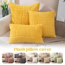 Plush Cushion Cover Geometric Design Pillow Cover for Sofa Decorative Pillowcase