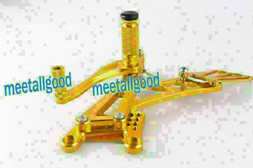 Rearset Footrest Footpegs Foot Pegs Shift Fit Yamaha YZF R6 2006 - 2010 Gold - Picture 4 of 6