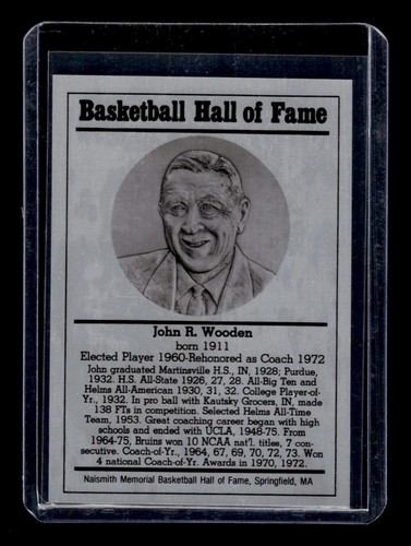 John Wooden 1986 Hall of Fame Metallic card