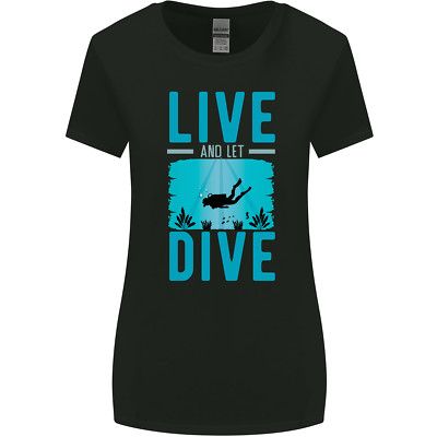 Live & Let Dive lustiges Tauchen Taucher Damen breiter geschnittenes T-Shirt