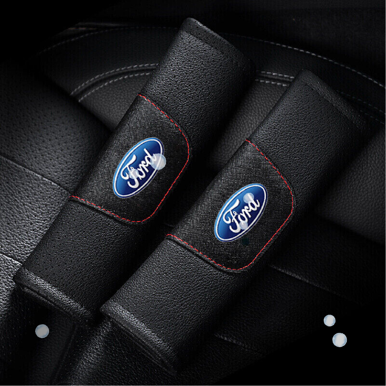 For Ford 2pcs Car Seat Belt Cover Shoulder Cushion Pad Interior Accessorie