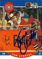 Tom Chorske autographed Hockey Card (Montreal Canadiens) 1990 Pro Set #616