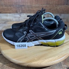 *Asics Shoes Mens 10 Black White Neon Gel Qua...