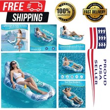 Pool Floats for Adults,Inflatable Chair Lounger Floaties with Drink Holder,Tr...