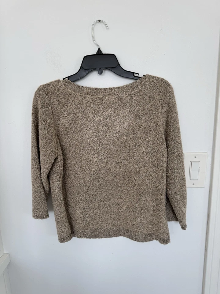 Suéter Joie De Renee Tejido Beige Pullover Manga 3/4 Informal Años 90 Para Mujer M Foto 3 de 3