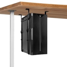 Under Desk PC Mount with Anti Scratch Sponge, Adjustable CPU Holder Bracket f...