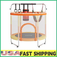 440Lbs Capacity 60" Baby Trampoline Indoor/Garden W/Enclosure Gift for Boy,Girl