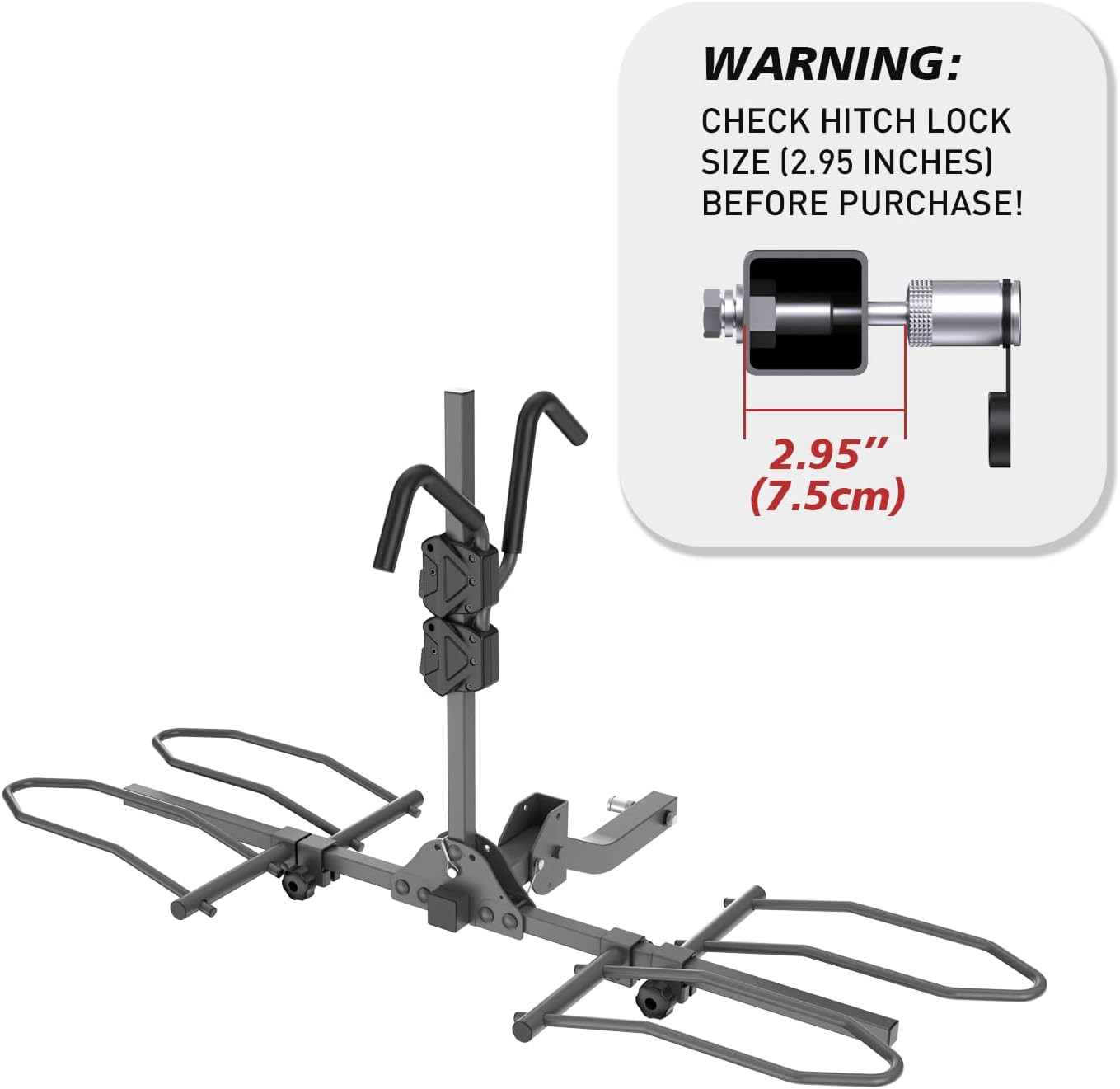 Heavy-Duty 2-Bike Hitch Rack for SUVs & Trucks - Fits Fat Tire E-Bikes