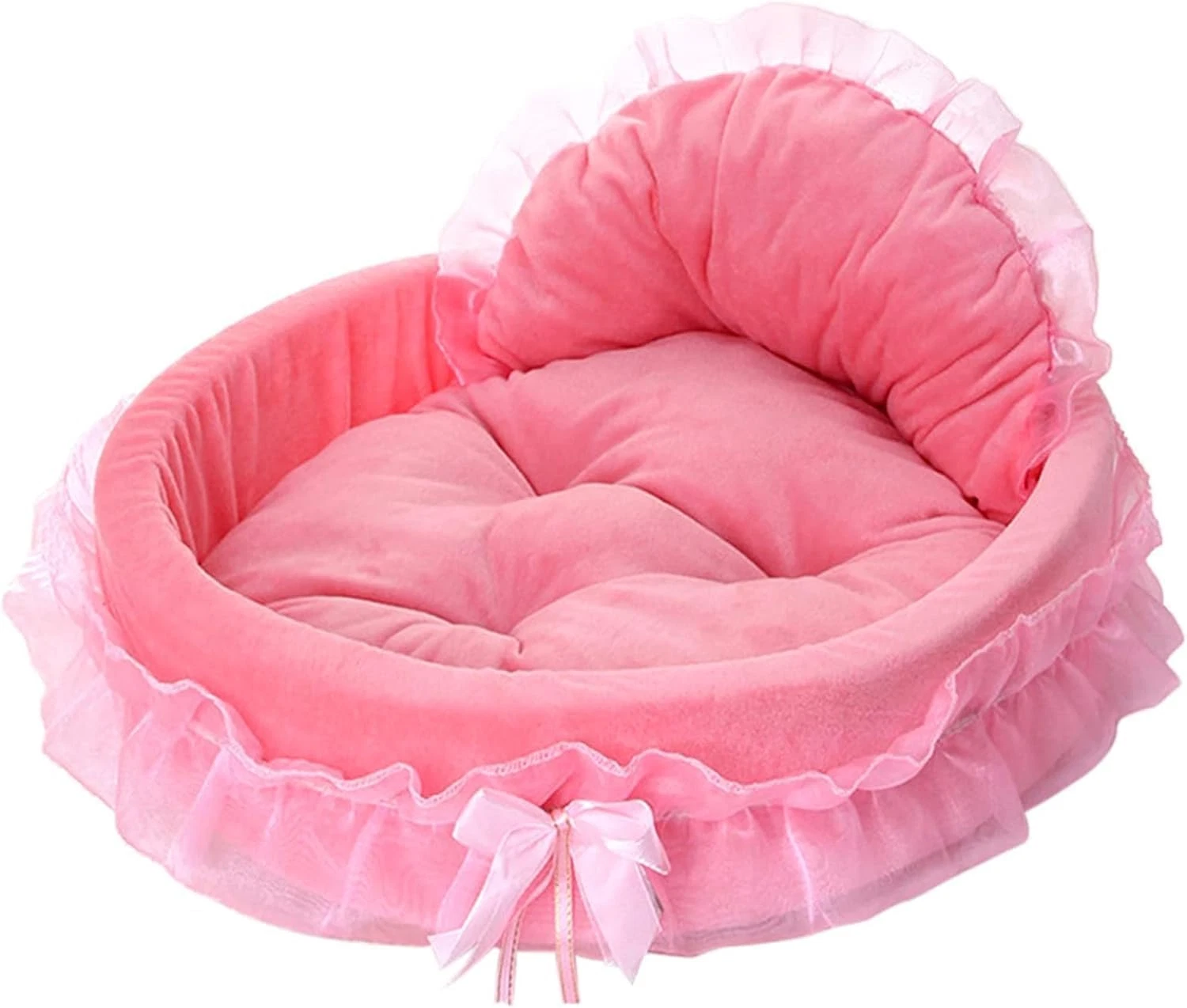 Pink Dog Bed Washable Princess Cat Couch Soft Plush Pet Sofa Nest Mat Snuggle Ki