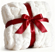 Fluffy Blanket Throw Size - Faux Fur Throw for Couch or Bed - Ultra Plush Soft