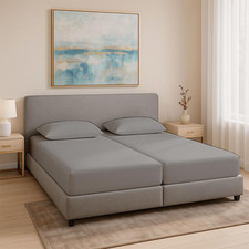 Luxury 5-Piece Split King Sheet Set, 100 Egyptian Cotton, Light Grey